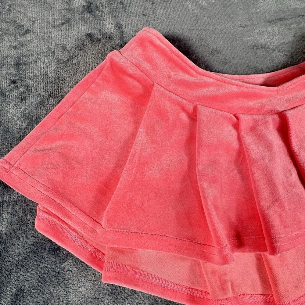 Akira Fashion Sz M Icon Pleated Micro Mini Skirt Velvet Flirty Low Rise Stretch - Picture 4 of 12